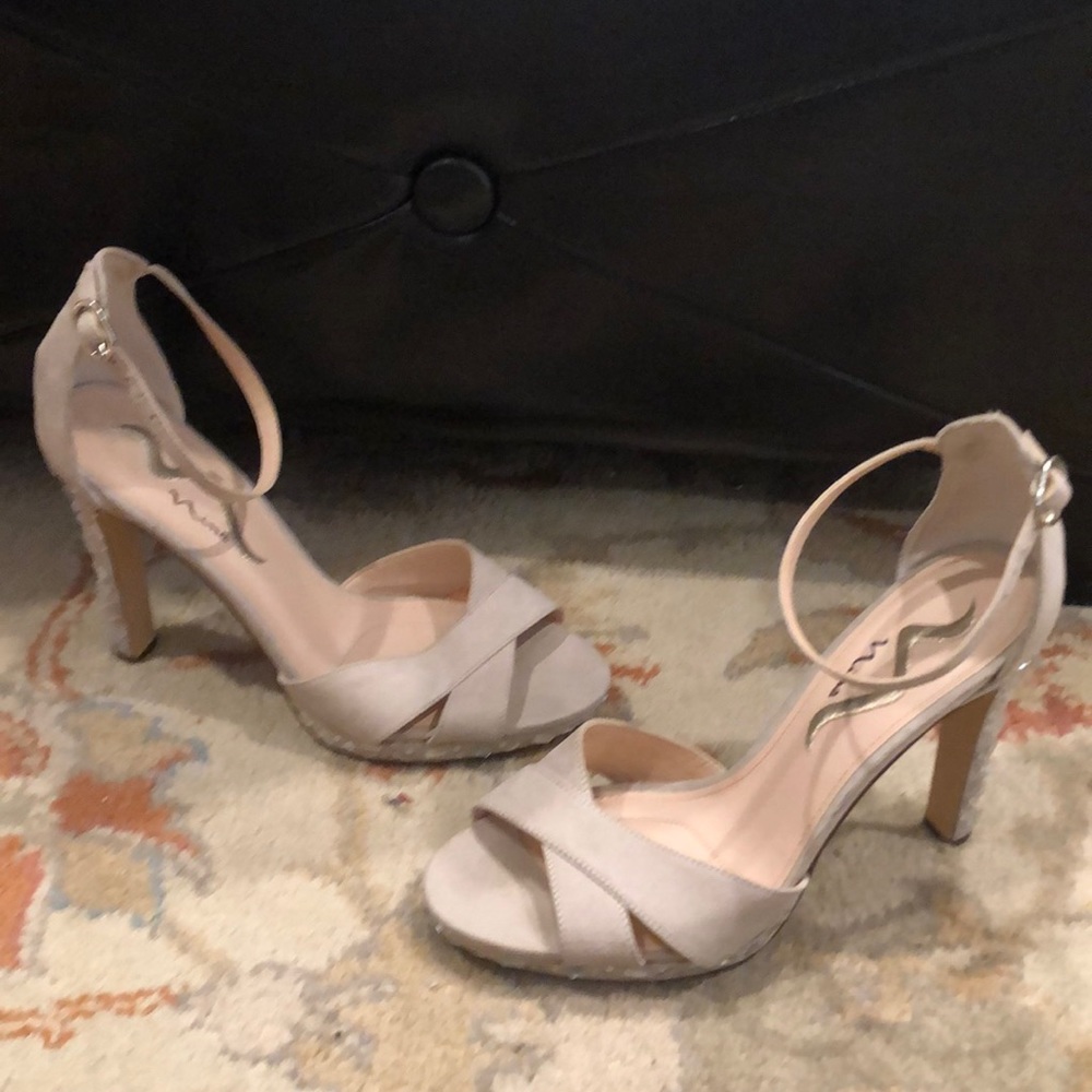 Nina Light Brown Debazzled High Heels Size 10